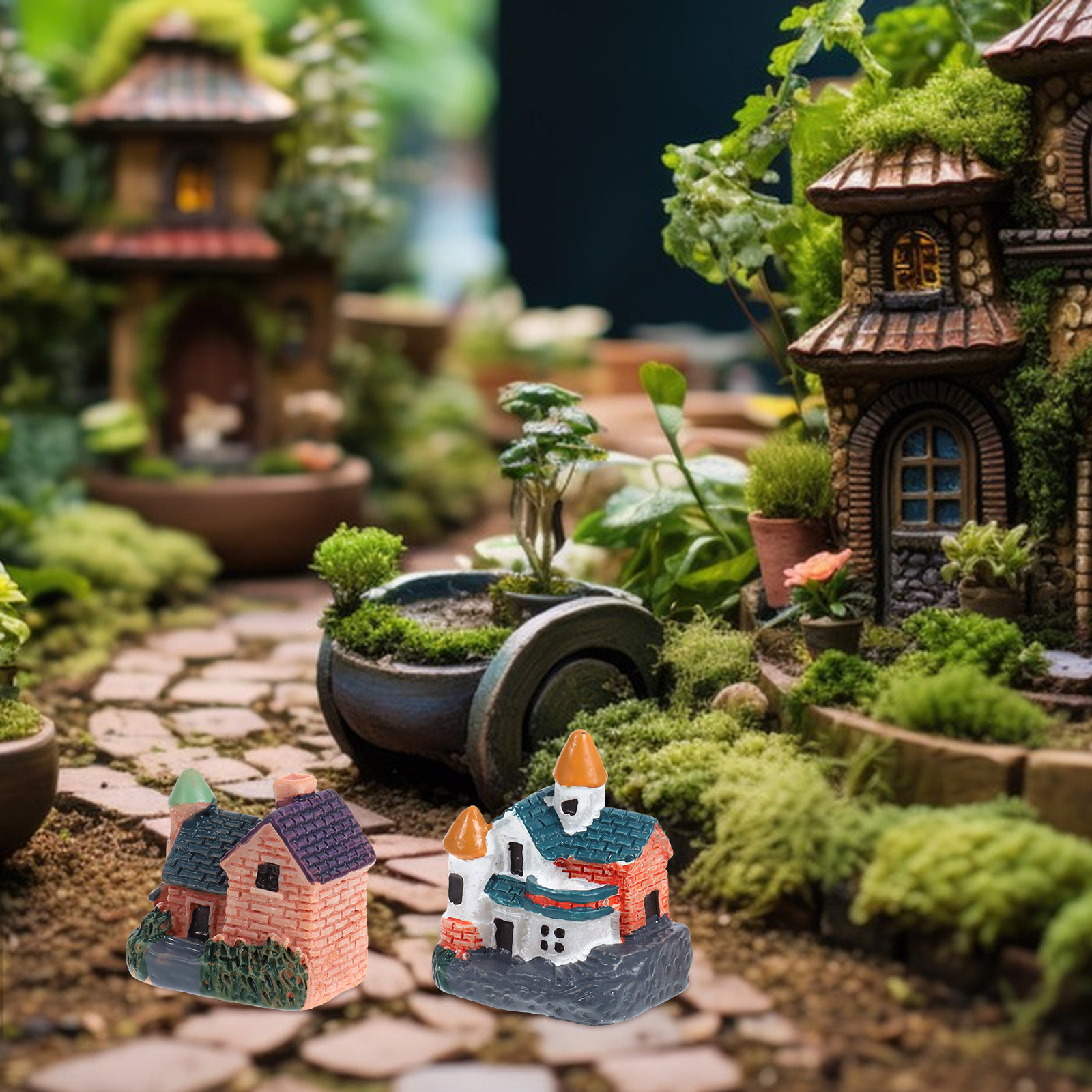 Bonsai Garden House - 6Pcs Miniature Garden Resin Thatched Houses