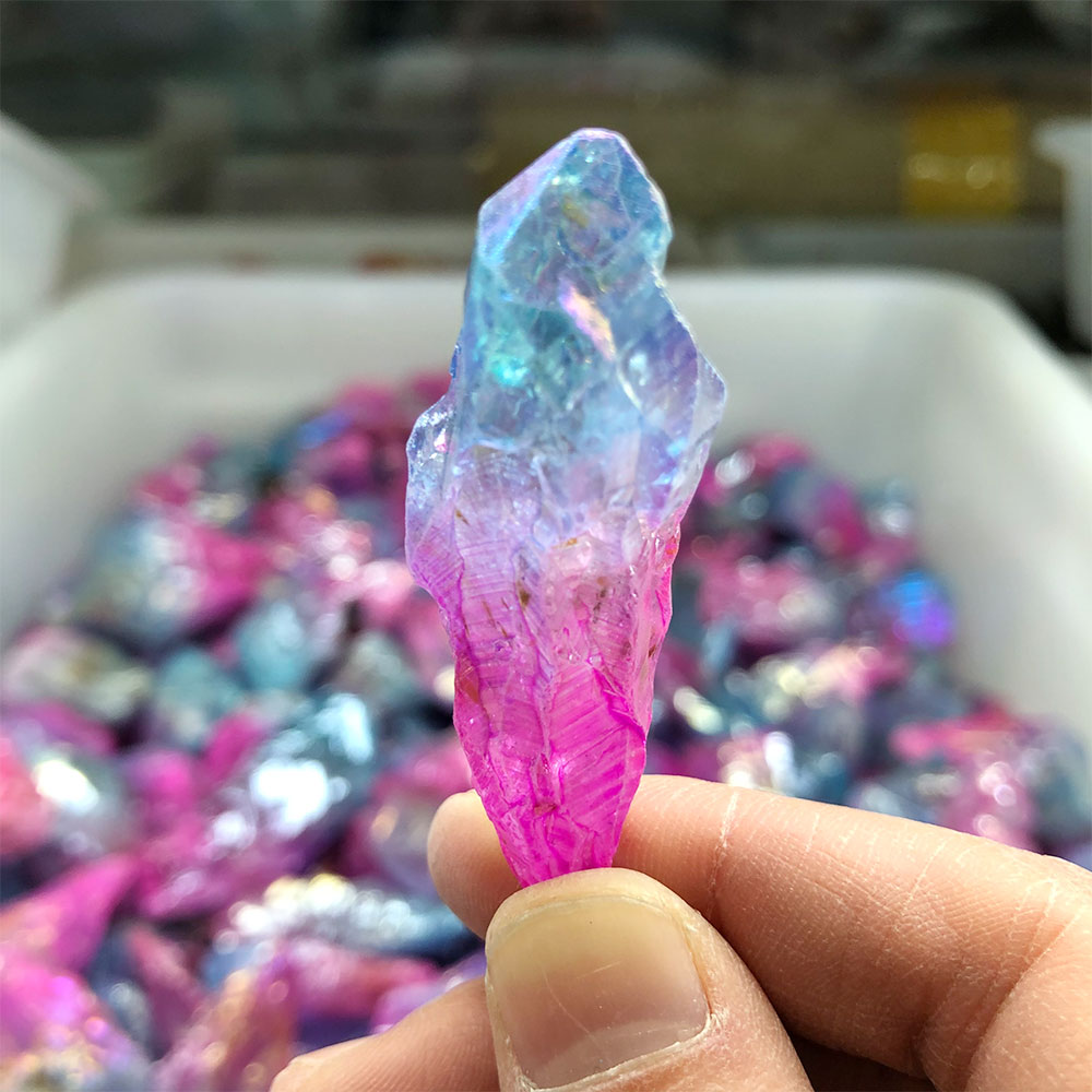 Bonsai Rock Garden - 1pc Random Electroplated Pink Blue Point