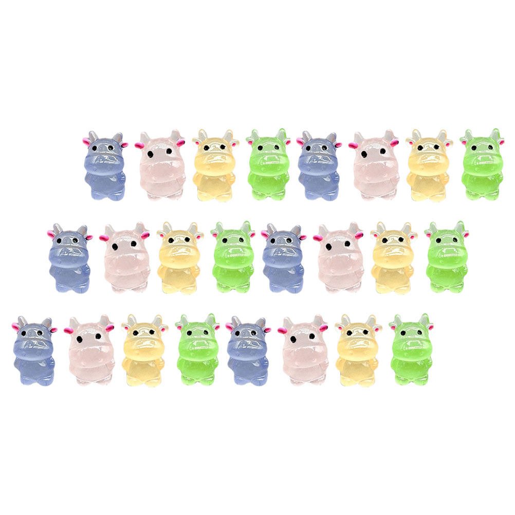 Bonsai Garden World - 24Pcs Luminous Mini Cow Resin Decorations