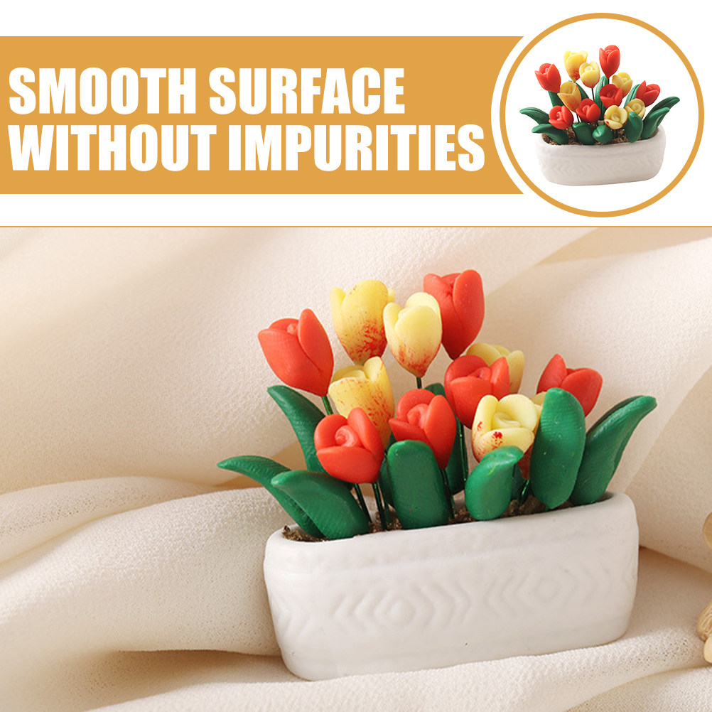 Mini Tulip Potted Plant Miniat - Bonsai Garden House avaliação e preço