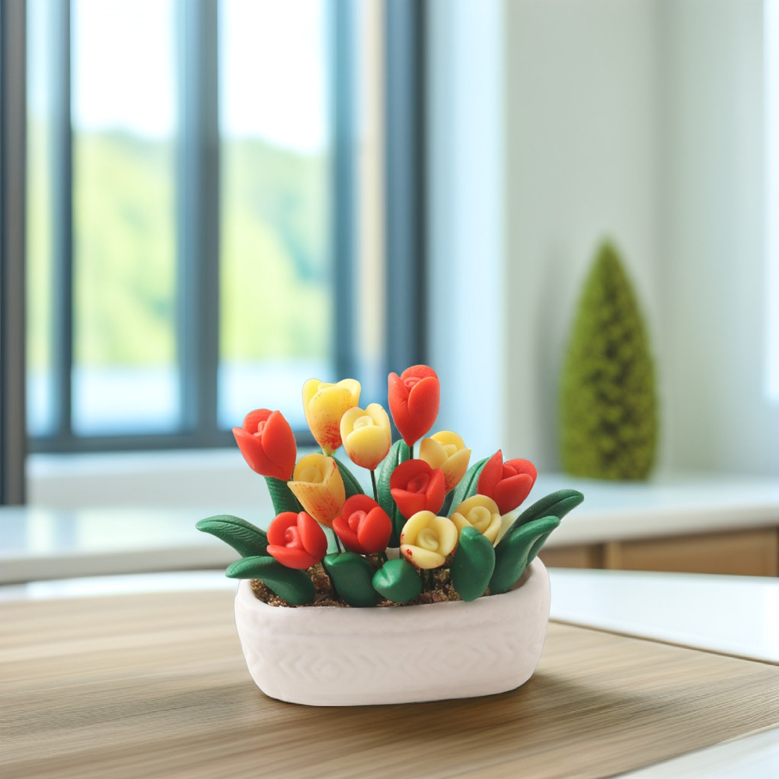 Mini Tulip Potted Plant Miniat - Bonsai Garden House avaliação e preço