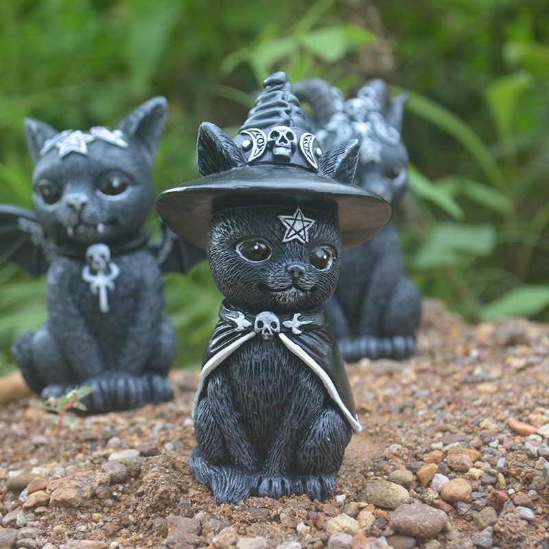 Halloween Magic Cat Resin Craf - Bonsai Garden Festival avaliação e preço