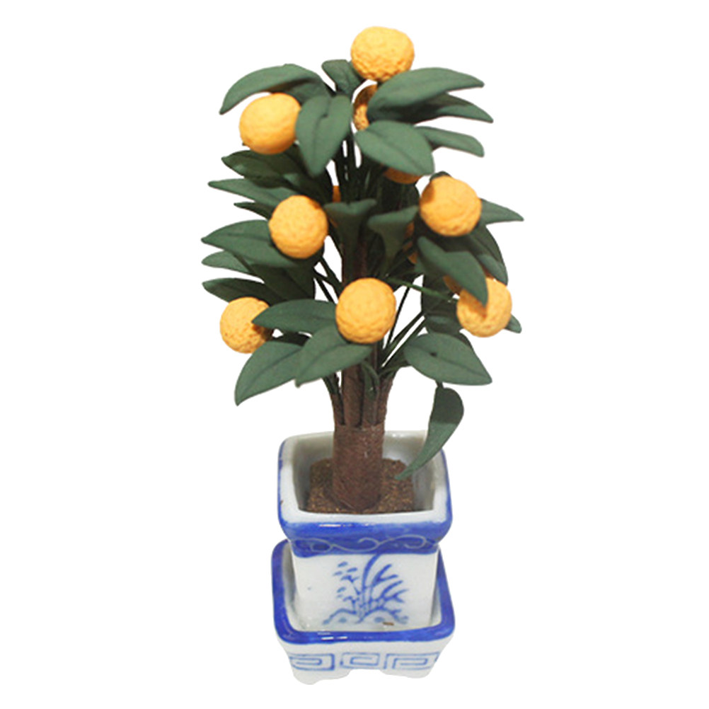 Mini Orange Potted Plant Ceram - Bonsai Garden World avaliação e preço