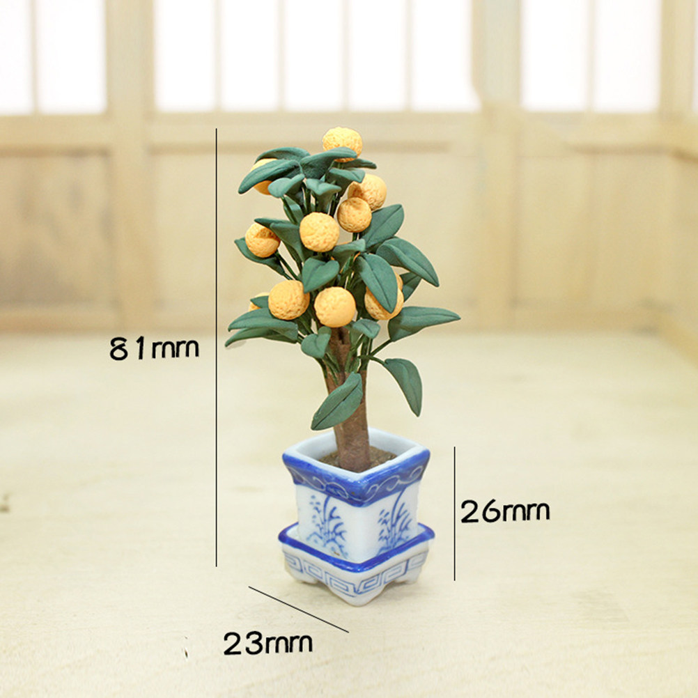 Mini Orange Potted Plant Ceram - Bonsai Garden World avaliação e preço