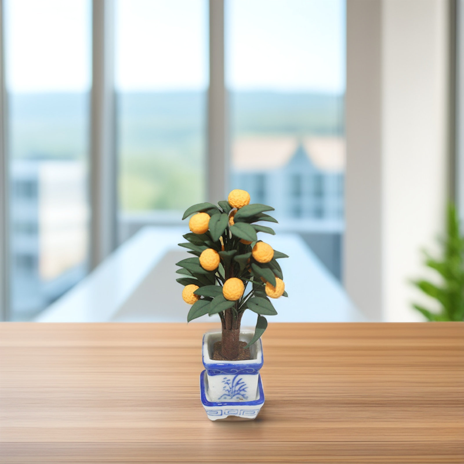 Mini Orange Potted Plant Ceram - Bonsai Garden World avaliação e preço