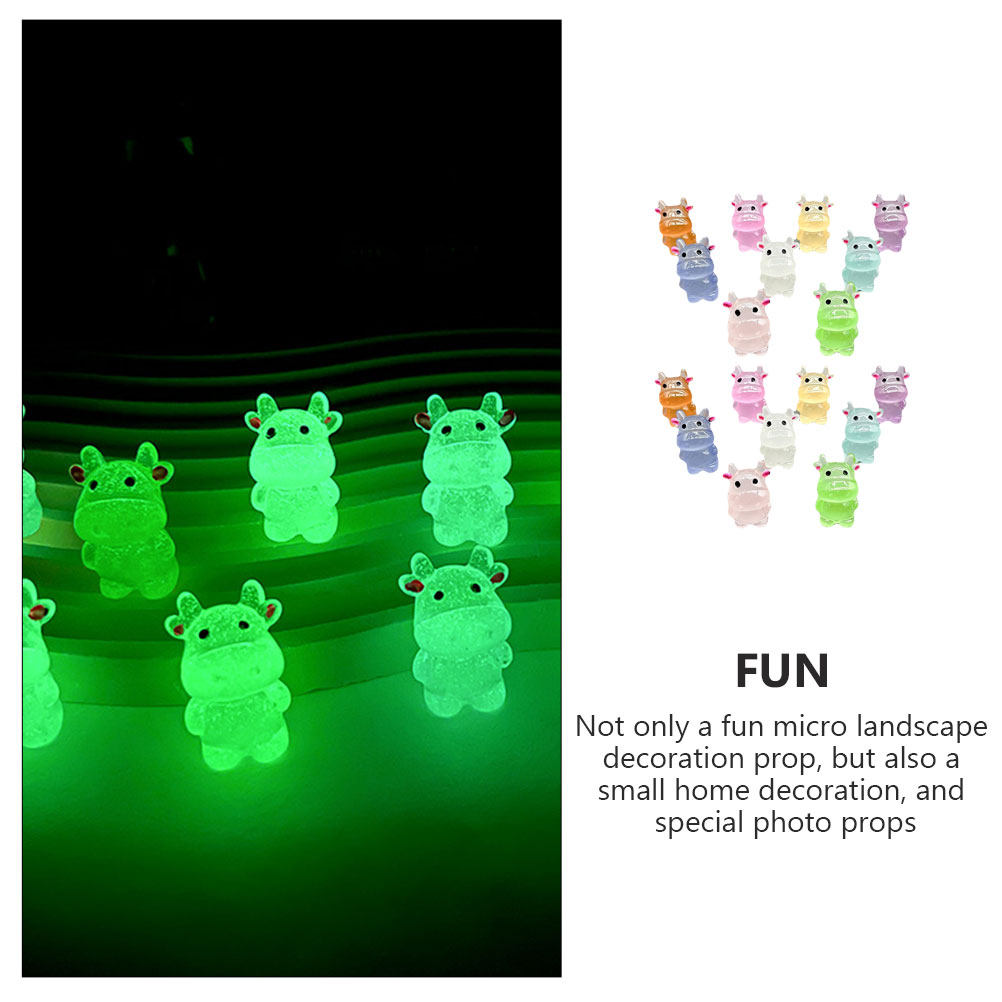 24Pcs Luminous Mini Cow Resin  - Bonsai Garden World avaliação e preço