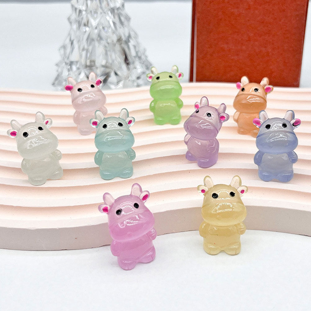 24Pcs Luminous Mini Cow Resin  - Bonsai Garden World avaliação e preço