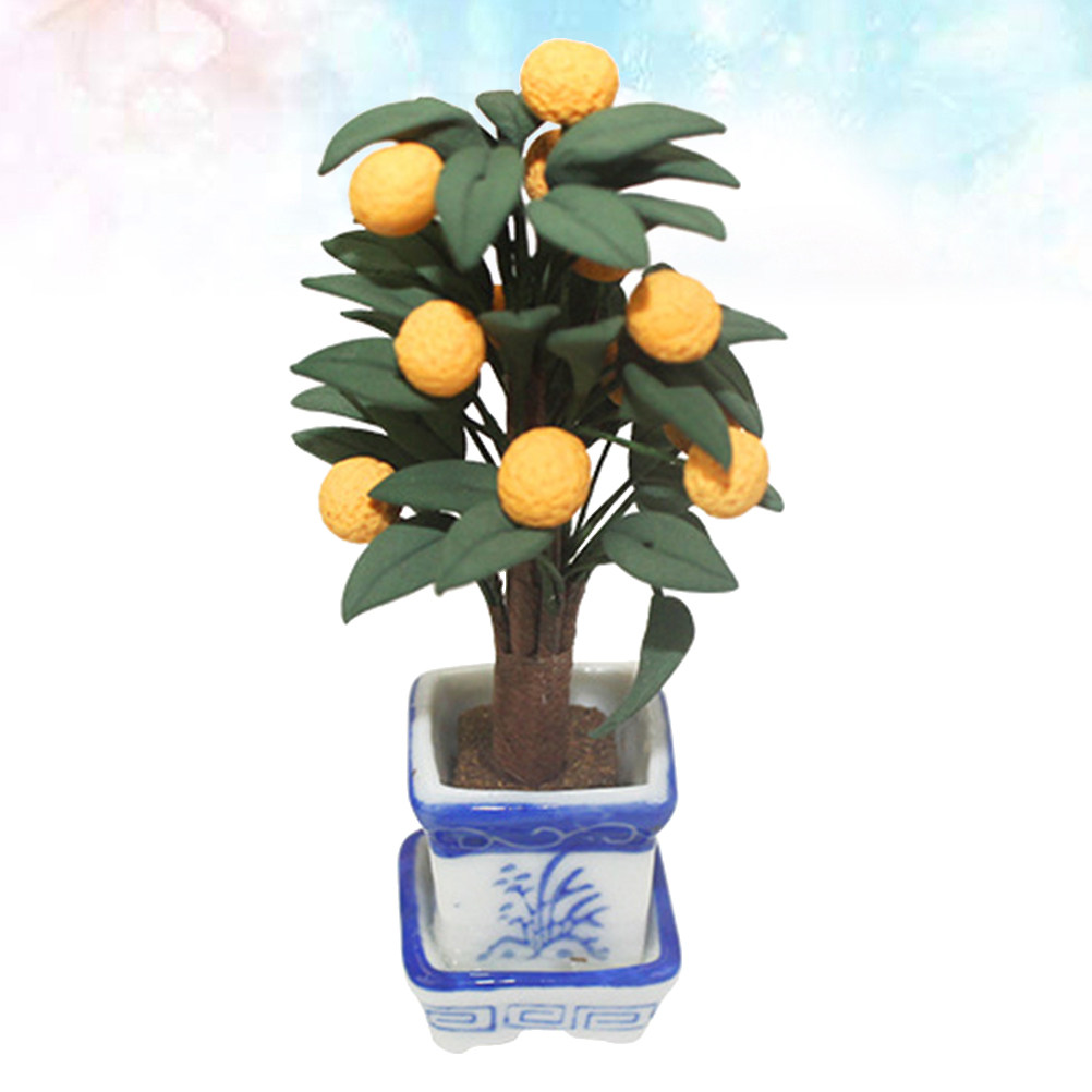 Mini Orange Potted Plant Ceram - Bonsai Garden World avaliação e preço