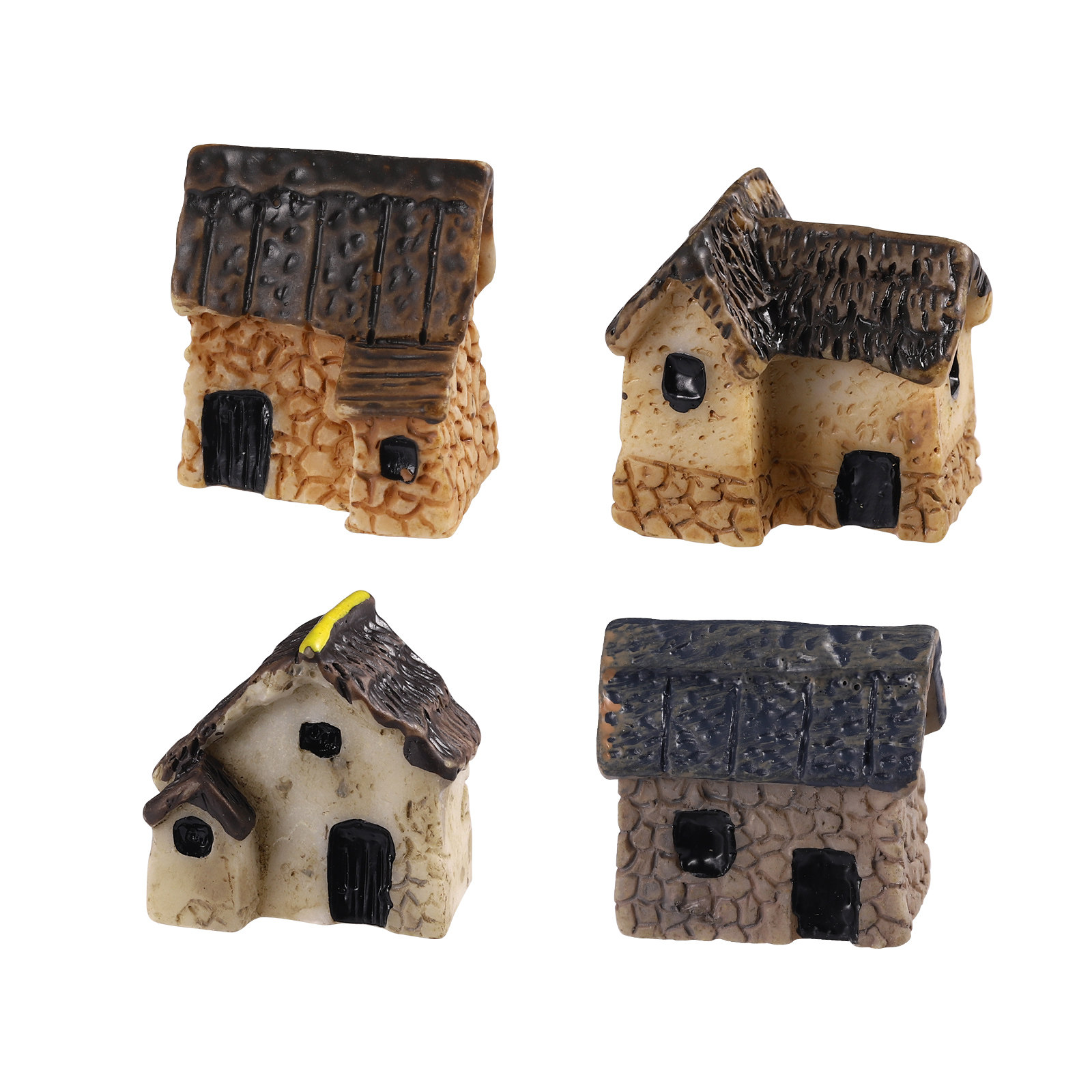 4Pcs Artistic Resin Mini Villa - Bonsai Garden House avaliação e preço