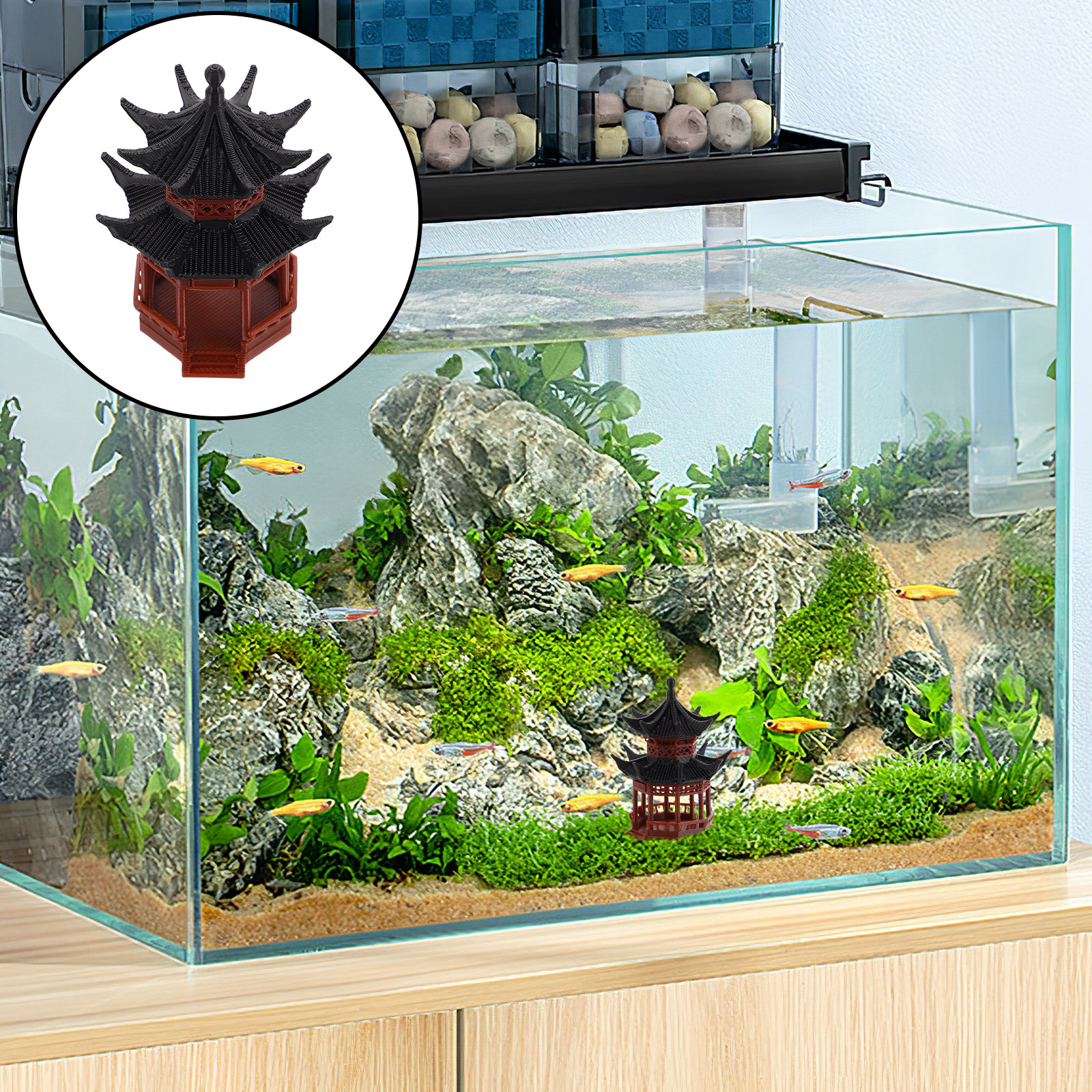 Unique Miniature Asian Pagoda  - Bonsai Garden Set Up avaliação e preço